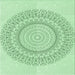 Round Patterned Mint Green Rug, pat1939grn