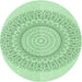 Square Patterned Mint Green Rug, pat1939grn