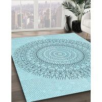 Patterned Electric Blue Rug, pat1939lblu