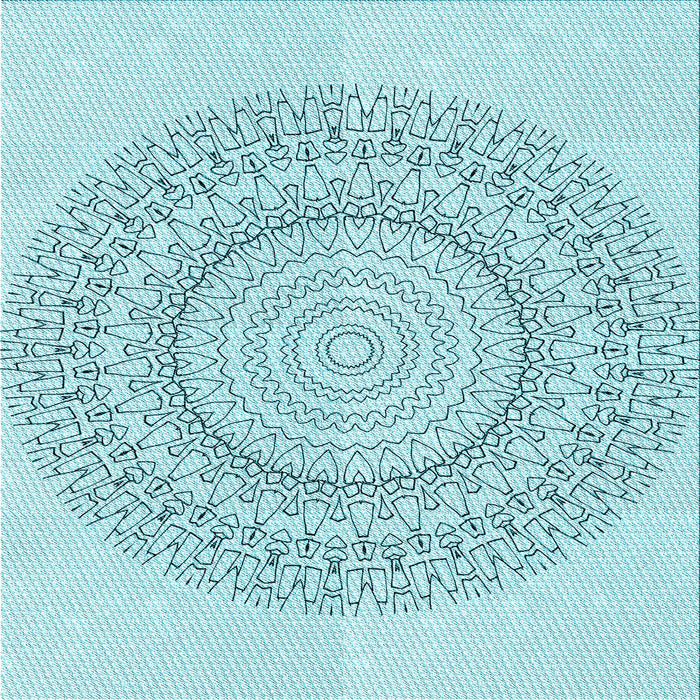 Round Patterned Electric Blue Rug, pat1939lblu