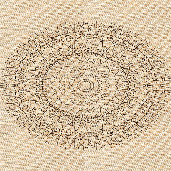 Round Patterned Peru Brown Rug, pat1939org