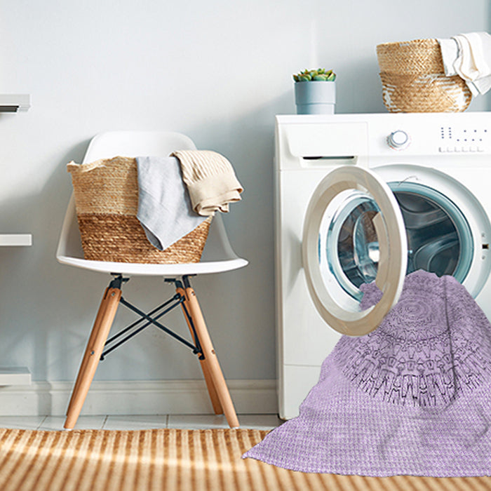 Machine Washable Transitional Lilac Purple Rug in a Washing Machine, wshpat1939pur