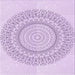 Round Machine Washable Transitional Lilac Purple Rug, wshpat1939pur