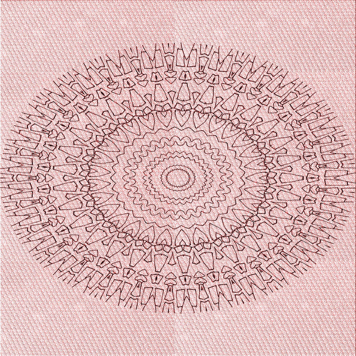 Round Machine Washable Transitional Pink Rug, wshpat1939rd