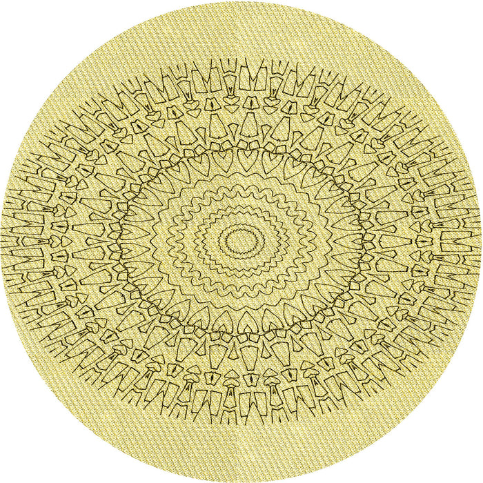 Square Machine Washable Transitional Sun Yellow Rug in a Living Room, wshpat1939yw