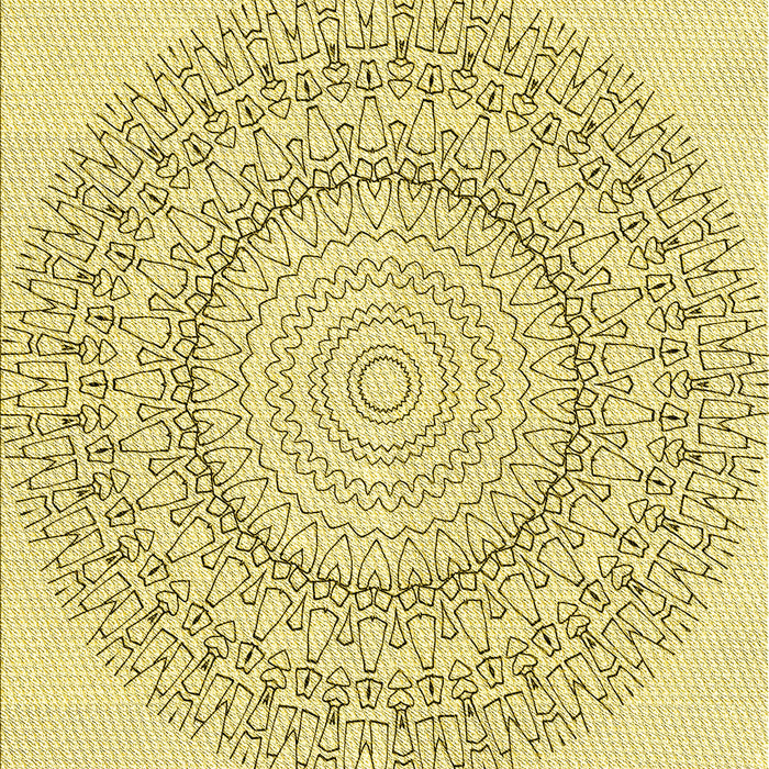 Machine Washable Transitional Sun Yellow Rug, wshpat1939yw