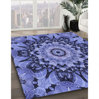 Patterned Sky Blue Rug, pat194blu