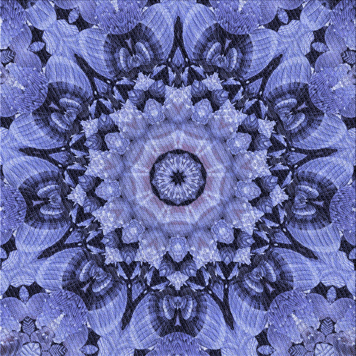 Round Patterned Sky Blue Rug, pat194blu