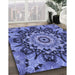 Patterned Sky Blue Rug in Family Room, pat194blu