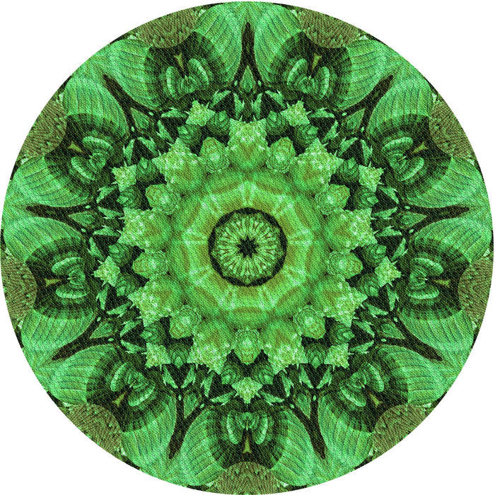 Square Machine Washable Transitional Deep Emerald Green Rug in a Living Room, wshpat194grn