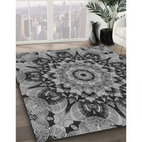 Patterned Dark Gray Rug, pat194gry
