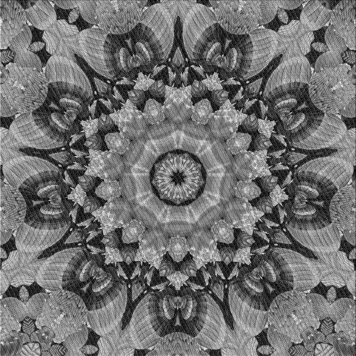 Round Patterned Dark Gray Rug, pat194gry