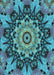 Patterned Bright Turquoise Blue Rug, pat194lblu