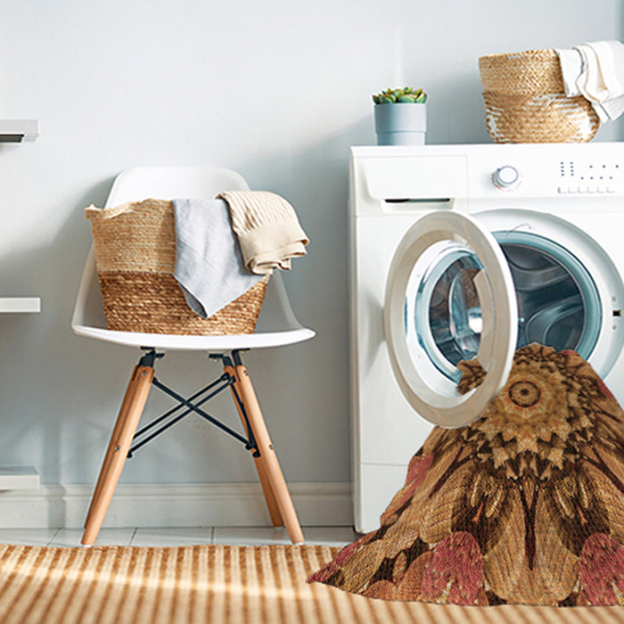 Machine Washable Transitional Orange Rug in a Washing Machine, wshpat194org