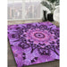Patterned Dark Magenta Purple Rug in Family Room, pat194pur
