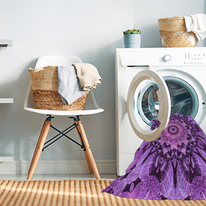 Machine Washable Transitional Dark Magenta Purple Rug in a Washing Machine, wshpat194pur