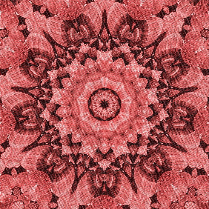 Round Patterned Red Rug, pat194rd