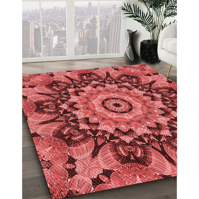 Machine Washable Transitional Red Rug in a Family Room, wshpat194rd