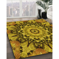 Patterned Yellow Rug, pat194yw