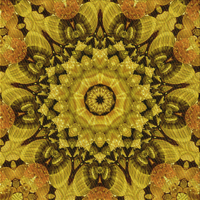 Round Patterned Yellow Rug, pat194yw