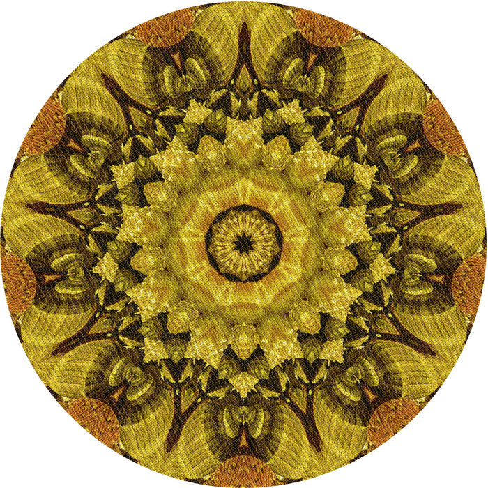 Square Machine Washable Transitional Yellow Rug in a Living Room, wshpat194yw