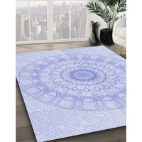 Patterned Lavender Blue Rug, pat1940blu