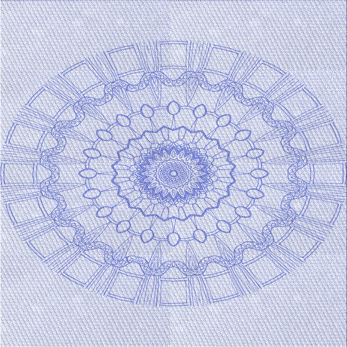 Round Patterned Lavender Blue Rug, pat1940blu