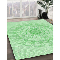 Patterned Light Green Rug, pat1940grn