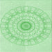 Round Patterned Light Green Rug, pat1940grn