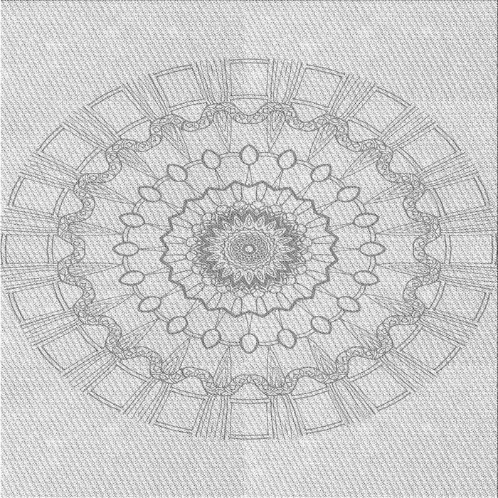 Round Patterned Platinum Gray Rug, pat1940gry