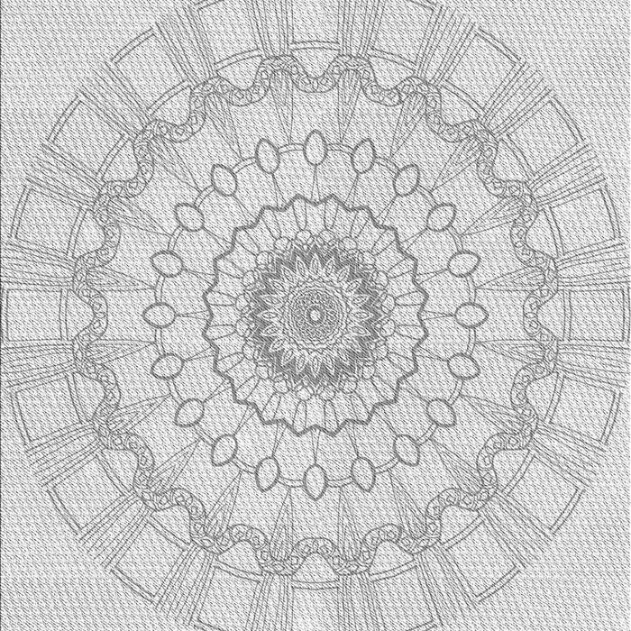 Patterned Dark Gray Novelty Rug, pat1940