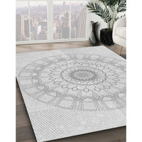 Patterned Dark Gray Novelty Rug, pat1940