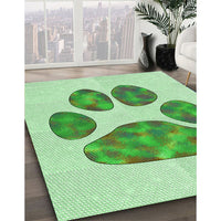 Patterned Light Green Rug, pat1941grn