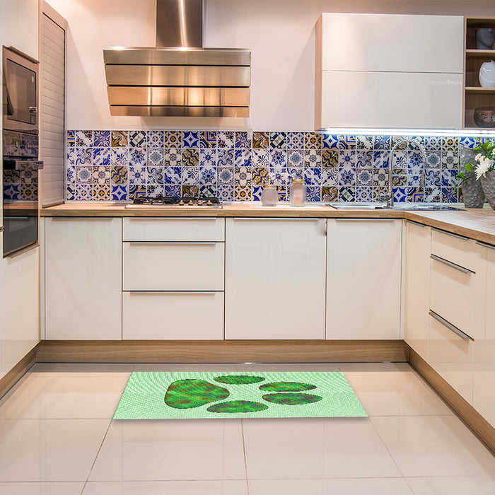 Machine Washable Transitional Light Green Rug in a Bedroom, wshpat1941grn