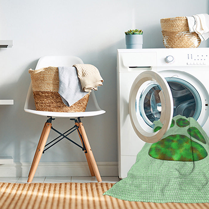 Machine Washable Transitional Light Green Rug in a Washing Machine, wshpat1941grn