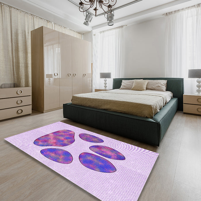 Patterned Purple Rug in a Bedroom, pat1941pur