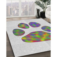 Patterned Platinum Gray Novelty Rug, pat1941