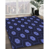 Patterned Night Blue Rug, pat1942blu