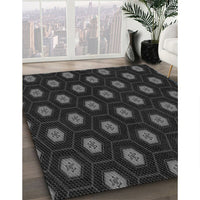 Patterned Midnight Gray Rug, pat1942gry