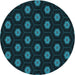 Square Patterned Dark Cyan Green Rug, pat1942lblu