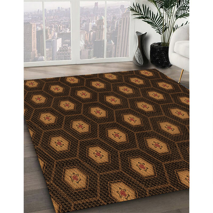 Machine Washable Transitional Mahogany Brown Rug in a Family Room, wshpat1942org