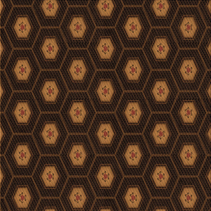 Round Patterned Mahogany Brown Rug, pat1942org