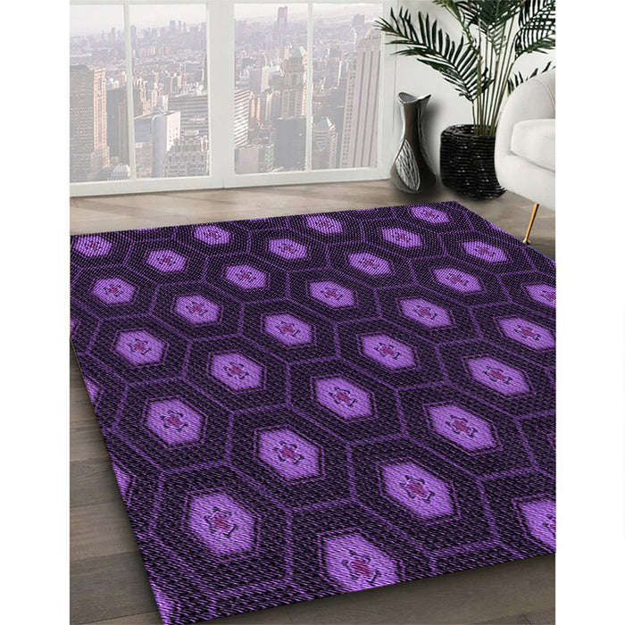 Machine Washable Transitional Deep Purple Rug in a Family Room, wshpat1942pur