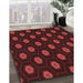 Patterned Red Rug in Family Room, pat1942rd