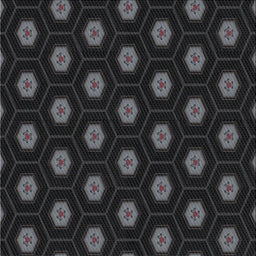 Sideview of Machine Washable Transitional Black Rug, wshpat1942