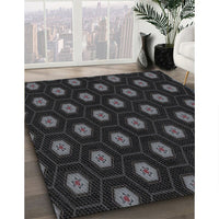 Patterned Black Novelty Rug, pat1942