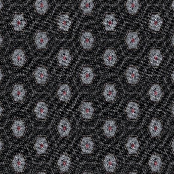 Square Patterned Black Novelty Rug, pat1942