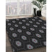 Patterned Black Novelty Rug in Family Room, pat1942