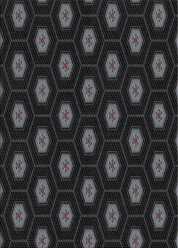 Patterned Black Novelty Rug, pat1942