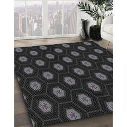 Machine Washable Transitional Black Rug in a Family Room, wshpat1942